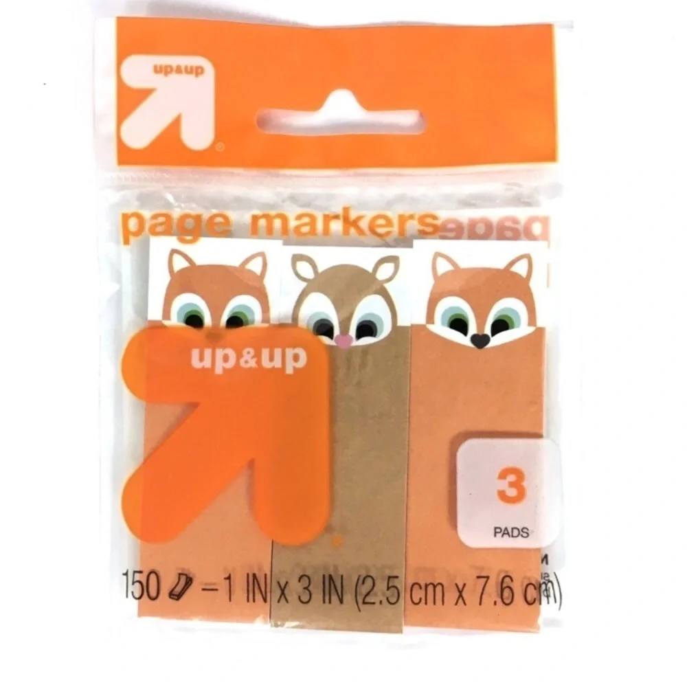 Sticky Notes Post It Up & Up Hedgehog Fox Rabbit Page Flags Planner Accessories